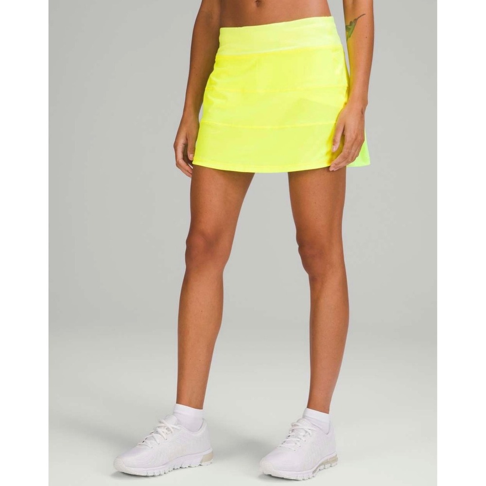 NEW Lululemon Pace Rival Mid-Rise Skirt 15" *Tall Highlight Yellow 14 Run Tennis